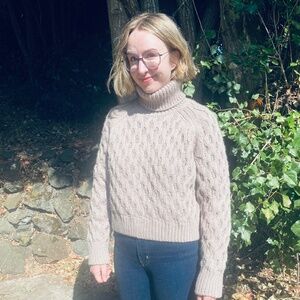 H&M Turtleneck Sweater Grey Beige Women's Medium